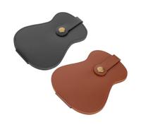 Parliky 2pcs Guitar Pick Holders PU Leather Plectrum Organizer Slot Capacity for Ukulele Electric Guitar Accessories Portable Keychain Style for Musicians The Go