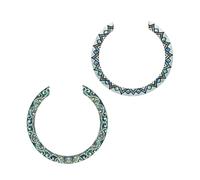 Parliky 2Pcs Guitar Rosette Decal Stickers for Acoustic Classical Guitars Sound Hole Inlay with Thai Style and Royal Abalone Patterns Easy to Apply Decorative Accessory