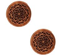 Parliky 2pcs Guitar Soundhole Cover Wooden Resonator Guitar Screen Feedback Reducer for Acoustic