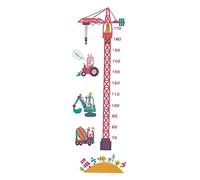 Parliky 2PCS Height Wall Stickers Cartoon Tower Crane Pattern PVC Wall Decals for Bedroom Nursery Decoration with Height Scale