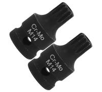 Parliky 2pcs Impact Triple Square Spline Socket Bit for Brake Caliper Screw Removal Low Profile Brake Caliper Tool with Fast Accurate Positioning Compatible with Multiple Vehicle Models