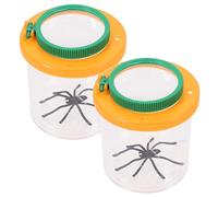 Parliky 2Pcs Insect Magnifying Viewer Box Jar for Dual Lens Container for Outdoor Learning and Exploration Educational for Boys