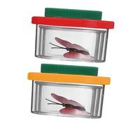 Parliky 2pcs Insect Observation Box Magnification Portable Outdoor Bug Viewer for Kindergarten Science Exploration Abs Safe Breathing Design