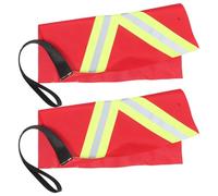 Parliky 2pcs Kayak Safety Tow Flags with Red Reflective Material 30x30cm Single-Layer Square Warning Flags for Canoe and Boat Travel Towing for Outdoor Water Sports