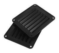 Parliky 2pcs Marine Square Air Vent Grille Black Louvered Ventilation Cover for Boat RV Yacht Camper, Nylon Wall Exhaust Fan, Sailboat Airflow Ventilation Panel