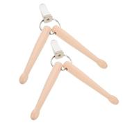 Parliky 2pcs Mini Wood Drumstick Key Holders Percussion Keychain for Musicians Rhythm Practice Accessories