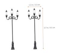 Parliky 2pcs Miniature Courtyard Lamp Models Micro Landscape Road Lights for Sand Table Scene Decoration Wear-resistant Mini House Accessories for Model Train Layouts and DIY Crafting