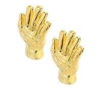 Parliky 2pcs Miniature Goalkeeper Trophy Gloves Shape Soccer Award Precision Crafted European Football Space-saving Sports Decor for Home Office and Event Prizes
