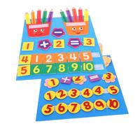 Parliky 2pcs Montessori Educational Felt Board Nonwoven Fabric Math Manipulatives for Addition Subtraction Learning Color Sorting Matching Preschool Kindergarten Activity