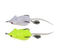 Parliky 2pcs Mouse Fake Bait Fishing Lures Artificial Double Hook Freshwater Outdoor Fishing Supplies for Anglers