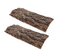 Parliky 2pcs Natural Cork Bark Background for Reptile Terrariums Climbing Mat and Elevated Basking Platform for Turtles Lizards Chameleons Authentic Tree Bark Habitat Decoration Easy