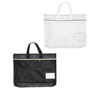 Parliky 2pcs Portable Poster File Bag Handle Large Capacity Mesh Art Portfolio for Painting Teaching Material School Supplies Storage