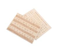 Parliky 2pcs Portable Wooden Braille Alphabet Board for Blind People Lightweight Tactile Number and Letter Learning Tool Visual Impairment Education Aid Travel-friendly Braille Practice