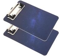 Parliky 2pcs Portable Writing Base Plate Clipboards with Plastic Document Holders Multifunctional Pencil Sketch Hand Support for Office School Menu and File Organization Night Sky Design