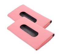 Parliky 2pcs PU Leather Car Tissue Holder Sun Visor Napkin Box Organizer for Cars Trucks Rvs Space Saving Practical Accessory