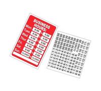 Parliky 2pcs Red Business Hours Sign with Number Stickers Self-adhesive Opening Hours Signage for Office Door Window Weatherproof Store Operation Display for Coffee Shops Restaurants