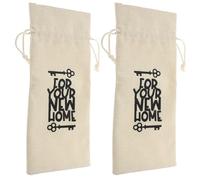 Parliky 2pcs Red Wine Bag Cotton Housewarming Wine Bottle Bag for Christmas Party