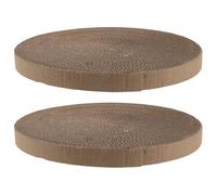 Parliky 2pcs Round Cat Scratcher Refill Corrugated Cardboard Replacement Insert for Cat House Scratch Pad Quiet Easy Swap Low-noise Design Rest and Play