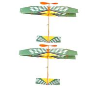 Parliky 2pcs Rubber Band Powered Glider Model DIY Assembly Educational for Boys Hands Puzzle Set to Develop Creativity Logical Thinking and Motor Skills Random Color Random Color