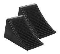 Parliky 2pcs Rubber Wheel Chocks for Travel Trailers Compact Non Slip Wedges for Rv Motorhome Pickup Truck Parking Stabilizers Portable Blocks