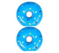 Parliky 2pcs Sky-blue Donut Shaped Squeaky Dog for Puppies Interactive Latex Chew for Aggressive Chewers Sound-activated Play for Indoor and Outdoor Training
