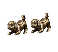 Parliky 2Pcs Small Copper Dog Pendants Unique Home Hanging Decor Creative Fortune Adornment for Office Hotel Restaurant Living Spaces