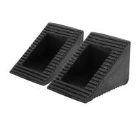 Parliky 2Pcs Solid Rubber Wheel Chocks for Trucks and Trailers, Non-Slip Compact Car and Truck Tire Stoppers, Portable 12.5X7.5X6Cm Anti-Rollback Safety Blocks for Parking and Garage Use