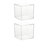 Parliky 2pcs Square Cubes Boxes for Wedding Shower as Square Box for Display Cases and Storage