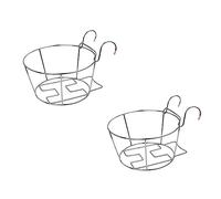 Parliky 2pcs Stainless Steel Hanging Flowerpot Holder Rack for Balcony Fence Plant Pot Shelf Bracket for Indoor Outdoor Garden Simple Style Planter Stand for Containers