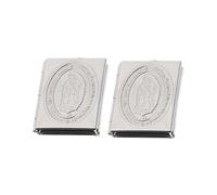 Parliky 2Pcs Stainless Steel Mini Bible Book Photo Box Pendant DIY Accessory Small Rectangular Charm for Necklace Creative Gift