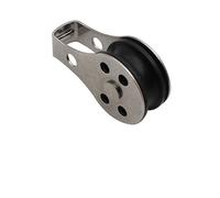 Parliky 2Pcs Stainless Steel Single Pulley with Nylon Rope Boat Pulley Block for Lifting and Fishing Net Applications Corrosion Resistant Heavy Load Tackle Tool
