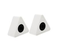 Parliky 2pcs Triangular Interview Microphone Logo Flag Pvc Abs Material for Broadcasting Easy to Your Stickers