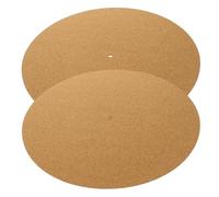 Parliky 2pcs Turntable Slipmat Pad Cork Plain Record Protective Mat for Vinyl Player