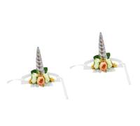 Parliky 2pcs Unicorn Pet Hat Cat Dog Costumes Soft Comfortable Material Adorable Design Suitable for Parties Parades Daily Wear