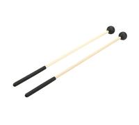 Parliky 2pcs Wooden Handle Drumsticks with Soft Round Bell Mallets for Tongue Drum Xylophone and Drum Kit Percussion Instruments with Comfortable Grip