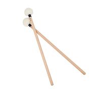 Parliky 2pcs Wooden Handle Felt Drum Mallets White Head Drumsticks for Percussion Instruments Snare Drumsticks Musical Instrument Accessories