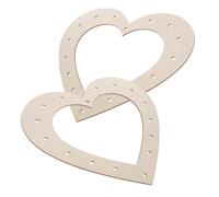 Parliky 2pcs Wooden Heart Wreath Frames for Crafting DIY Wreath Supplies for Crafting with Beige Plastic Material Not Easy to Deform for Valentines Day Decorations and Wedding Flower