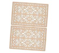 Parliky 2pcs Wooden Rectangle Bag Bottom Bases for DIY Crochet Knitting Wood Material Chic Hollow Design Sturdy Shaping Support for Handmade Bags and Beginners Crafting