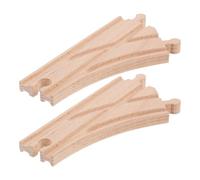 Parliky 2pcs Wooden Train Track Accessories Double-pin Switch Tracks Compatible with Thomas Train Sets Multi-way Intersections for Creative Railway Building and Endless Configurations