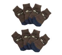 Parliky 2sets Cute Pet Dog Puppy Cat Socks with Paw Print Non-slip Winter Warmth 4pcs*2