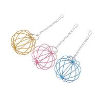 Parliky 2sets Grass Feeding Tool for Hamsters Rabbits Guinea Pigs Easy to Use Hanging Grass Rack Ball 3pcs*2 Random Color