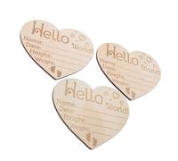Parliky 3 pcs Wood Newborn Announcement Signs Heart Shaped Name Plaques Nursery Photo Props Smooth Finish for Newborn Boys