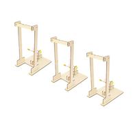 Parliky 3 Sets DIY Wooden Hand-crank Crane Construction Kit for Elementary Stem Learning Physical Mechanics Teaching Tool with Pulley Model Creative Science Experiment