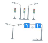 Parliky 3 Sets Traffic Signal Model for Plastic DIY Traffic Road Sign Playset Educational Motor Skills Development Safe and Sturdy Construction for Classroom and Home Use