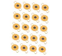 Parliky 30Pcs Alloy Daisy Pendant DIY Jewelry Making Beads for Necklace Bracelet Key Ring Decor Yellow Sunflower Charms for Craft Accessories