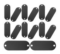 Parliky 30Pcs Black Aluminum Alloy Oval Blank Engraving Plates Double Hole for Nurse Badges, Office Desk and Door Name Plates, Metal Tag Plaques for Custom Signs and Wall Labels