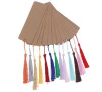 Parliky 30pcs DIY Hand Painted Paper Bookmarks with Tassels Blank Kraft Graffiti Page Markers for Reading Students Writers Creative Craft Tags for Birthday Christmas