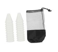 Parliky 30pcs Glow-in-the-Dark Outdoor Agility Cones Roller Skating Obstacle Markers Carry Bag, Smoke White Road Cones for Sports Training and Universal Skating Use