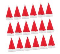 Parliky 30pcs Mini Santa Hats Utensil Holders Red Flannel Xmas Party Decor with White Trim Pom Pom for Wine Bottle Caps Candy Toppers and Holiday Craft Accessories