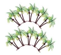 Parliky 36pcs Mini Artificial Coconut Palm Trees Realistic Plastic Miniature Model Trees for Dollhouse Scenery Model Railroad DIY Landscape Decoration Safe Tropical Plants for Architecture